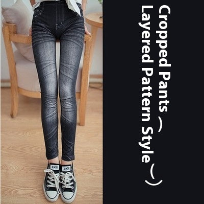 Leggings Stretch Slim-fit with 3D Pattern Design and Medium Elasticity