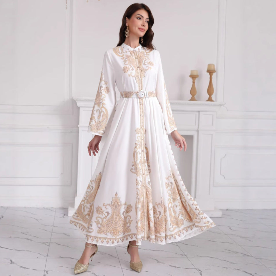 Bronzing Dress with Slim Fit for a Flawless Silhouette