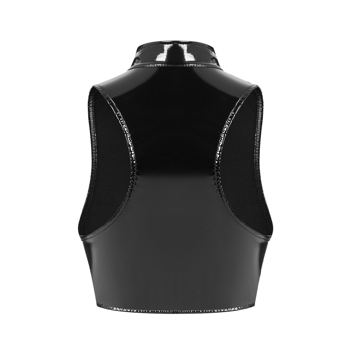 Sexy Leather Vest with Backless Shoulder Strap Style Design