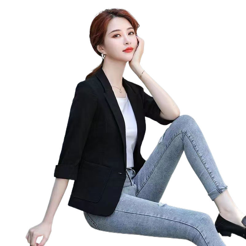 Casual Cotton and Linen Tailored Suit Top with Versatile Color Options