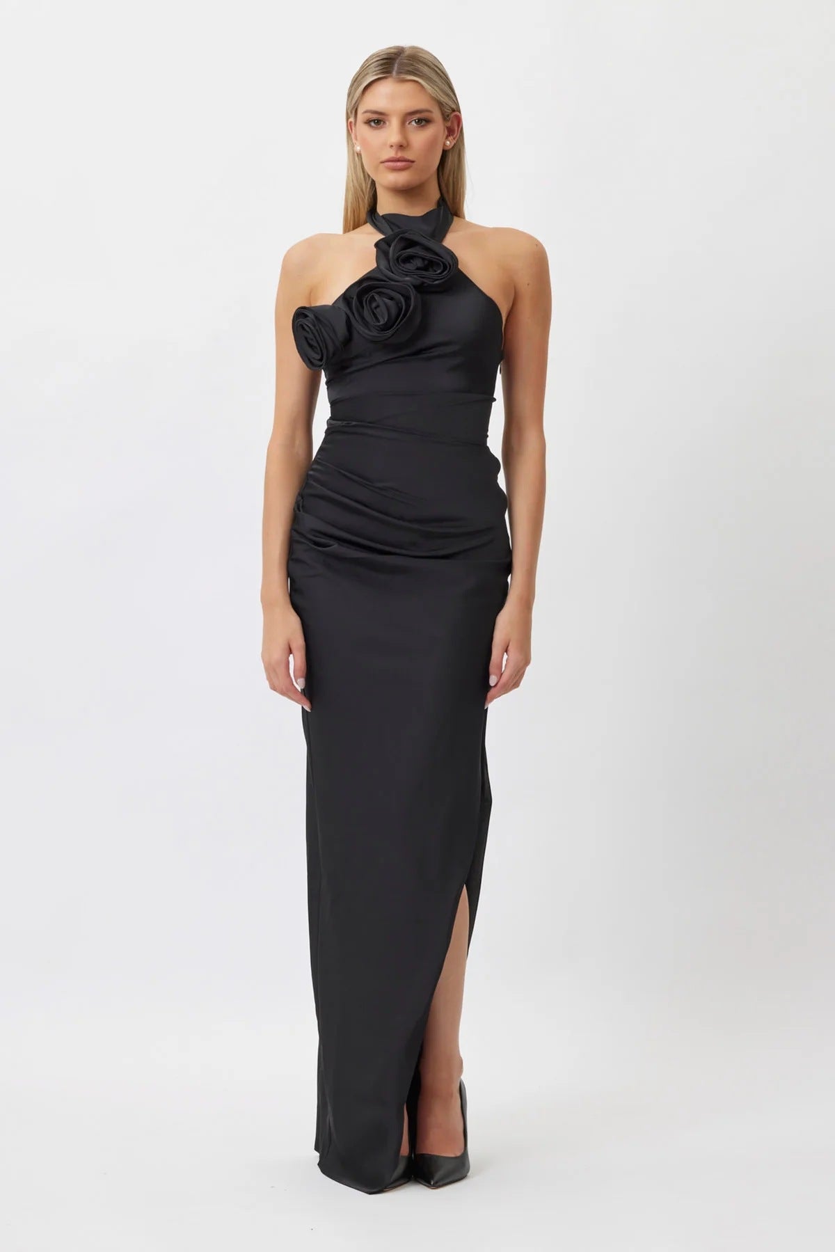 Halter Long High Sense Dress with Backless Design and Asymmetric Skirt