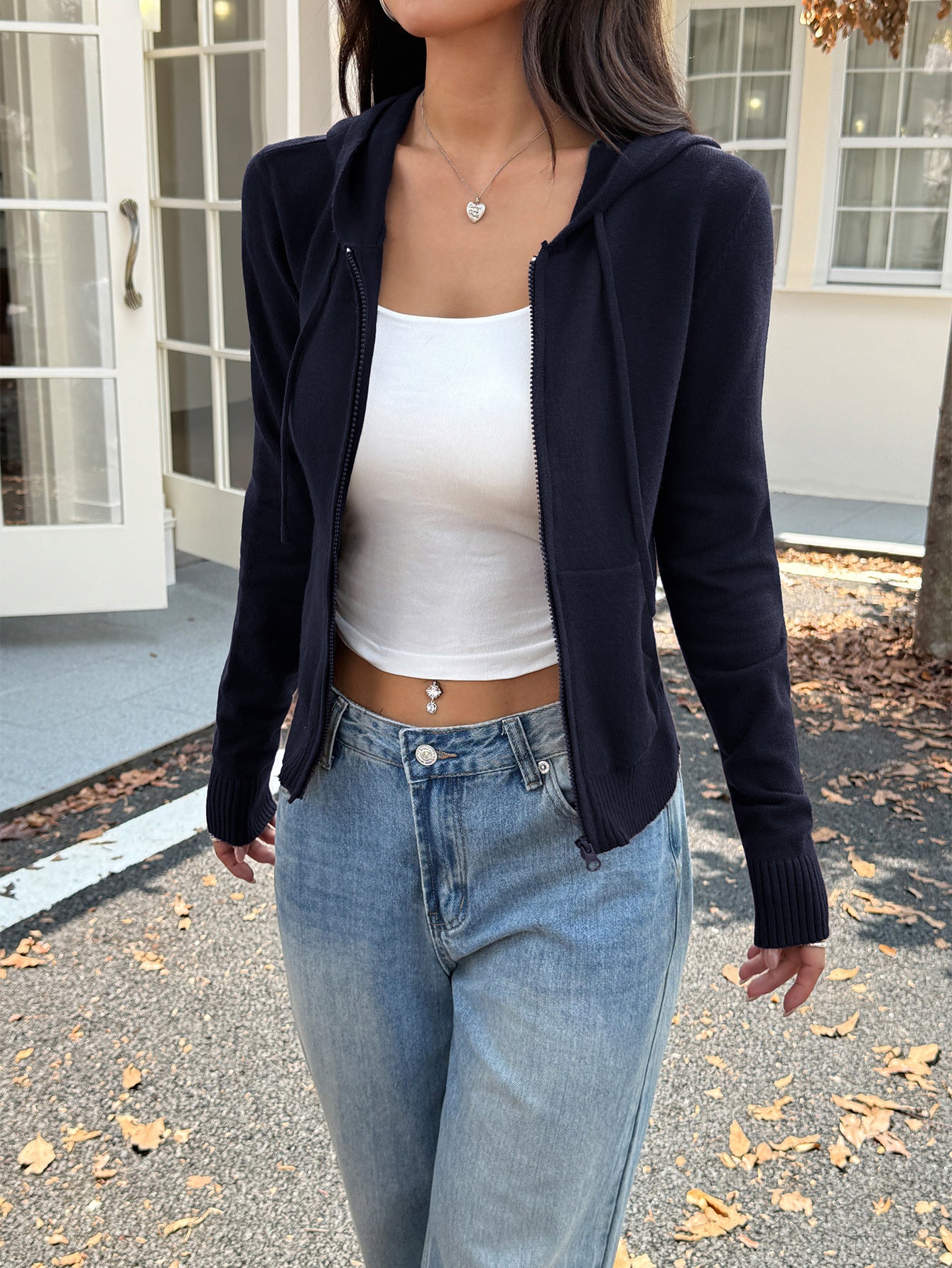 Hooded Wool Coat Sweatshirt with Long Sleeves and Comfortable Fit