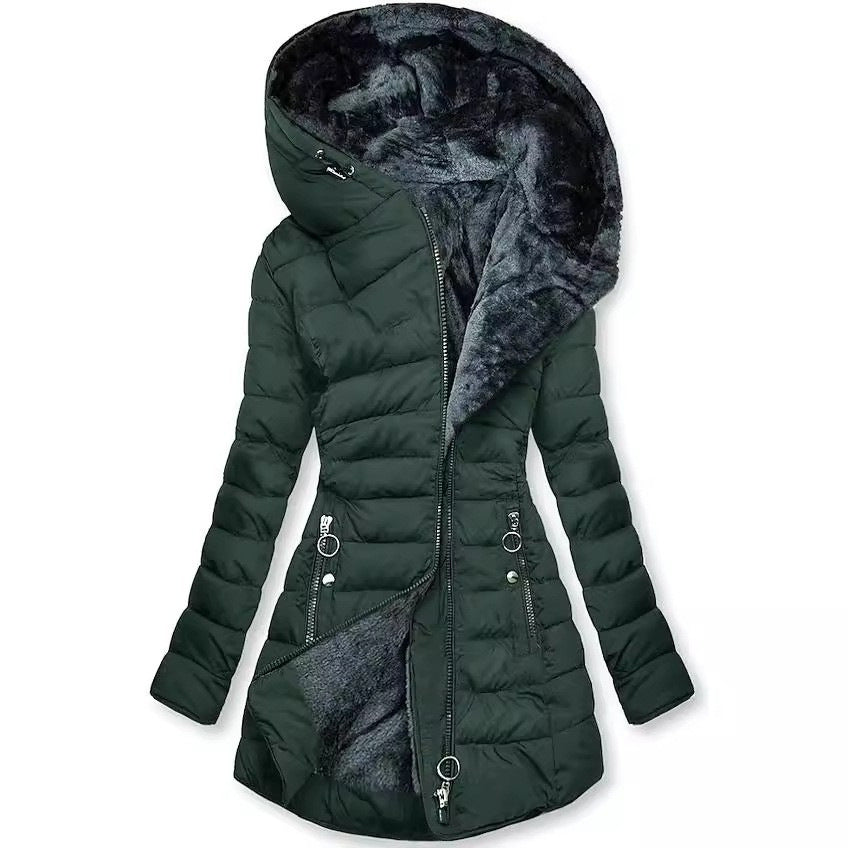 Slim-fit Cotton-padded Jacket with Stylish Hooded Design