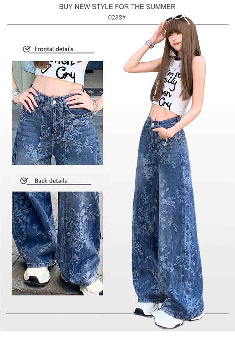 Loose Wide-leg Jeans with Comfortable Denim Fabric for Everyday Wear