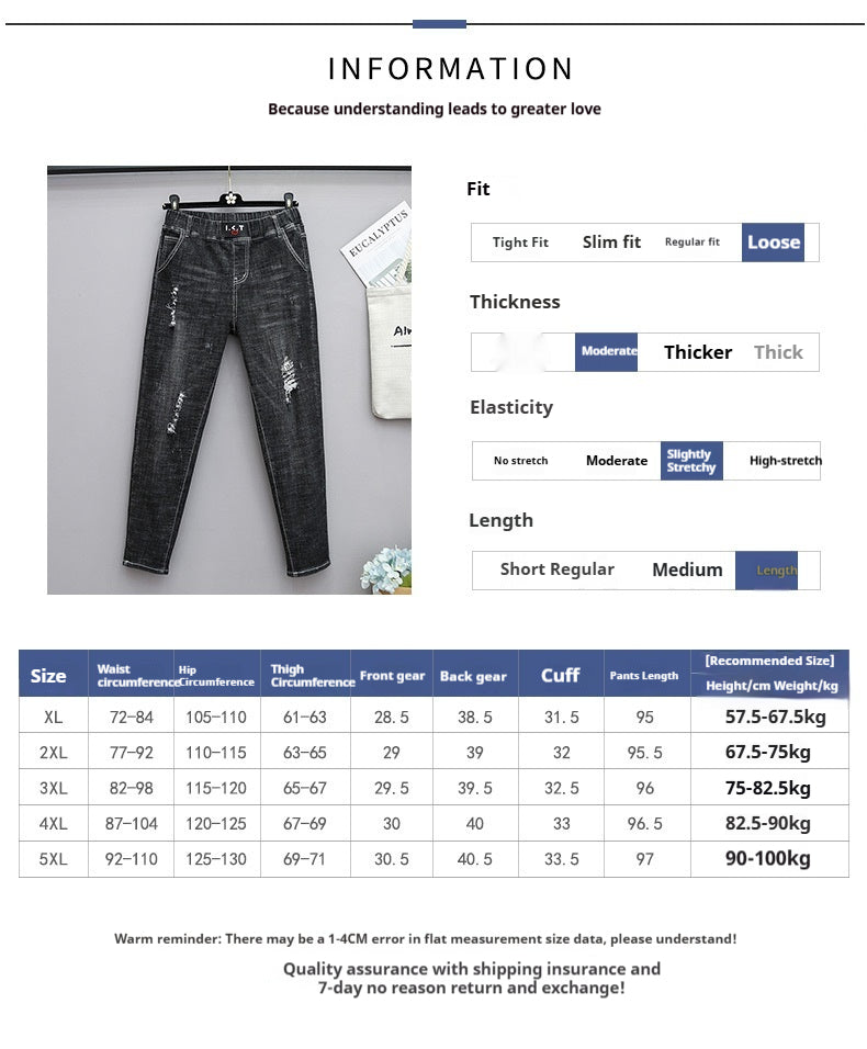 Plus Size Stretch High Waist Jeans with Cropped Denim Style