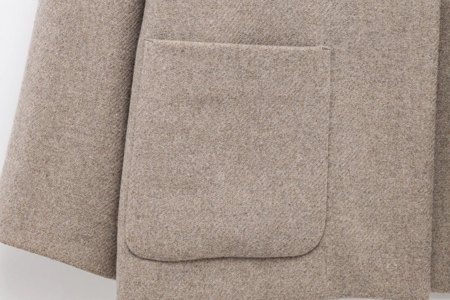 French Style Blended Scarf Coat with Faux Fur Collar