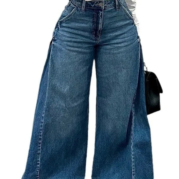 Loose Wide Leg Jeans with Tassel Details for a Unique Style Statement