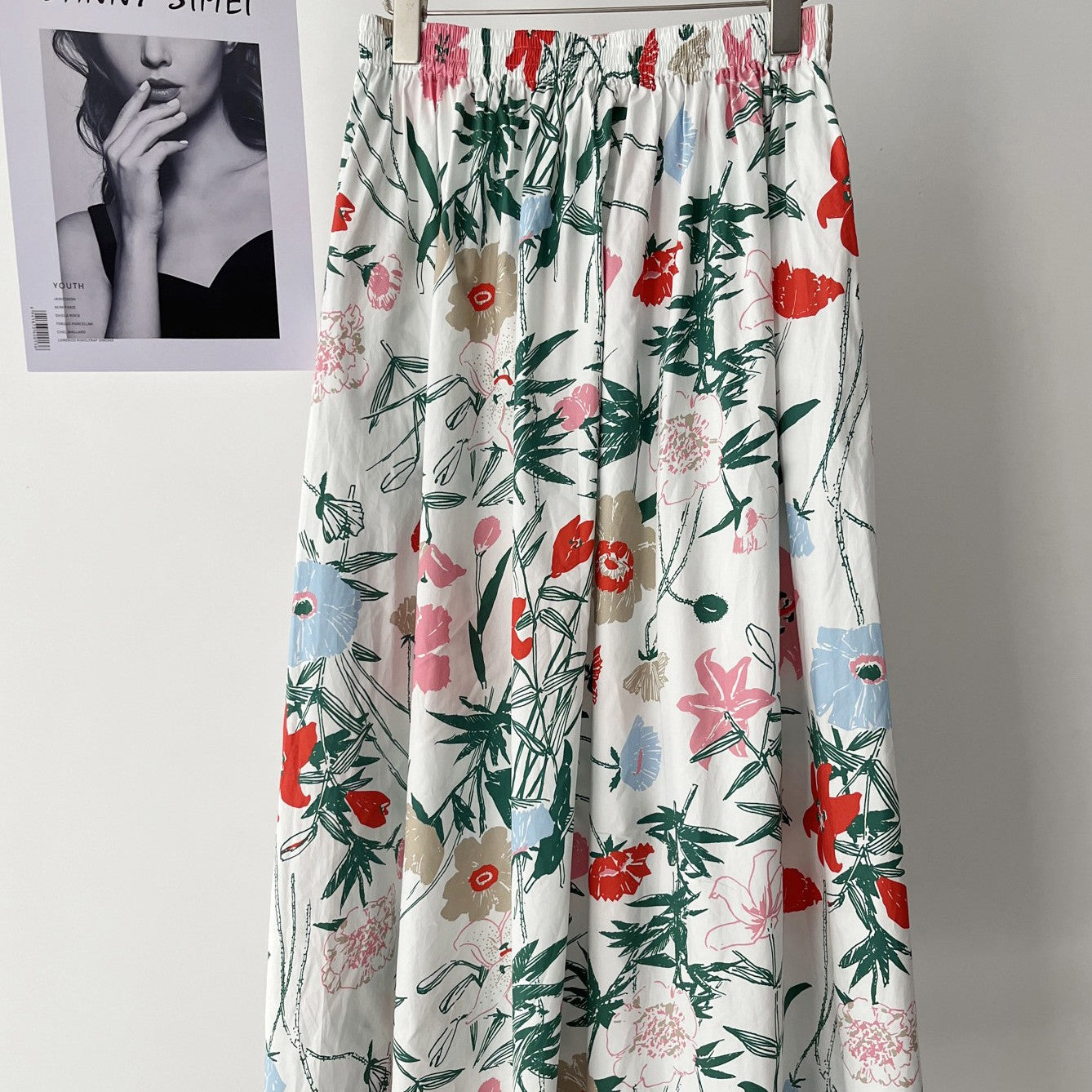 High Waist Slimming A-Line Skirt with Comfortable Cotton Fabric