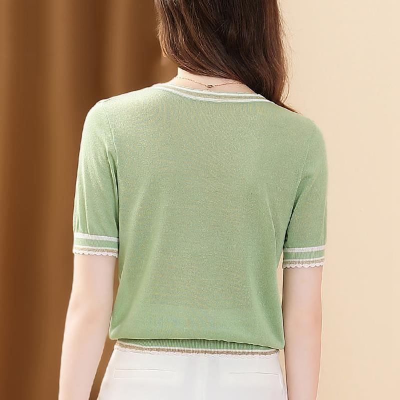Ice Silk Short-Sleeved T-shirt with All-Match Style Options