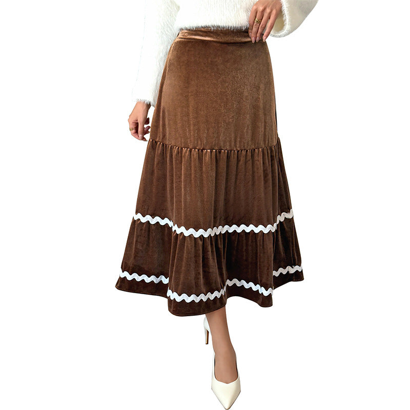 Mid-length Lace Skirt with High Elasticity for Effortless Style