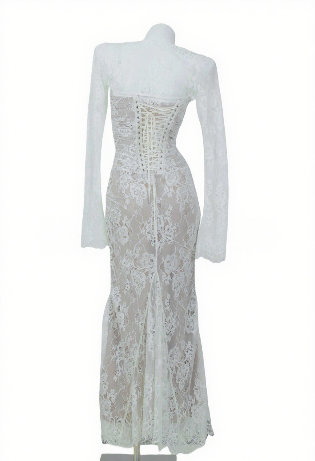 Lace Dress with Elegant Mesh Bodycon Style Evening Gown